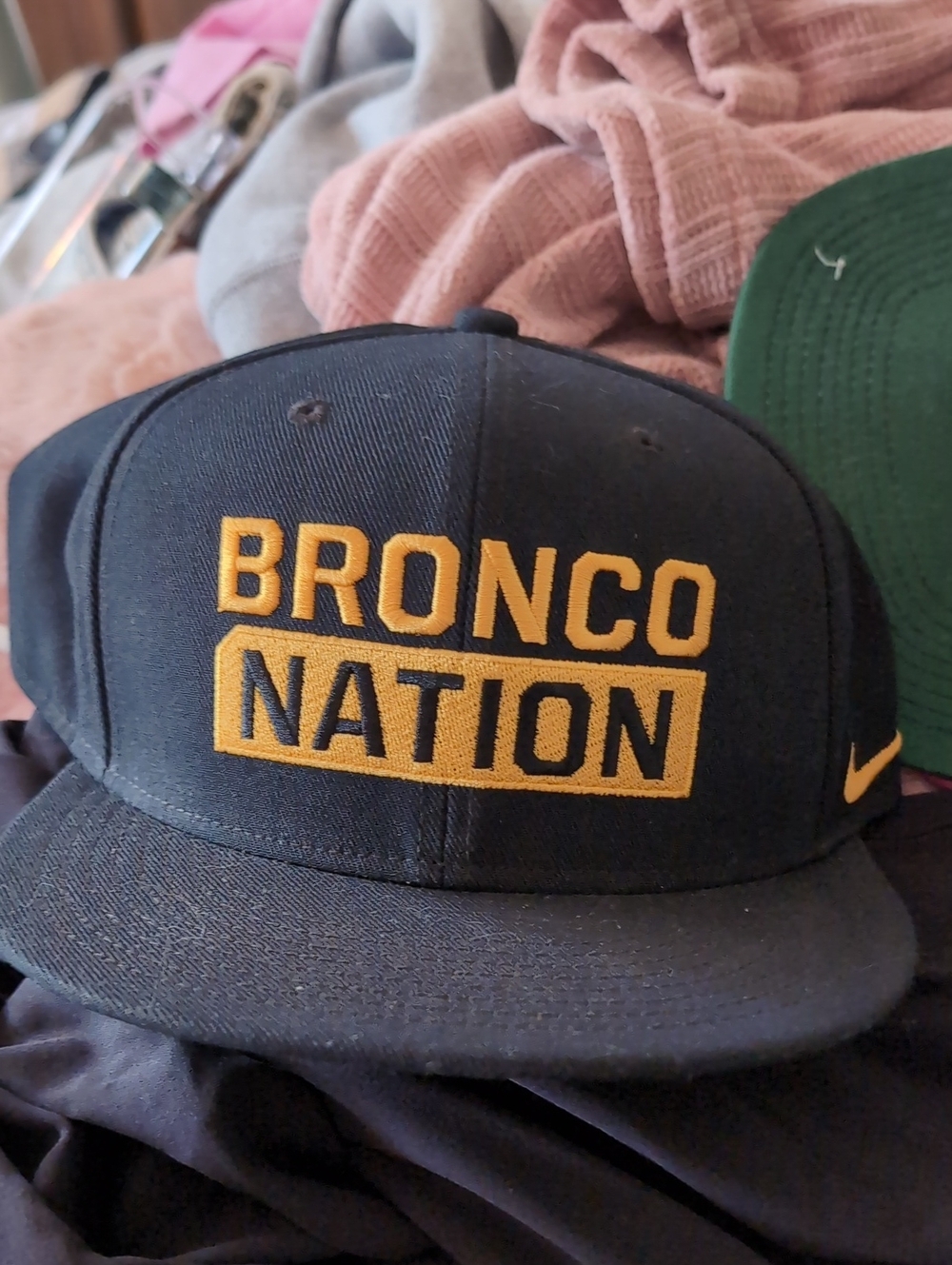 Bronco Nation Embroidered Snapback Hat - Navy & Gold